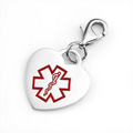 3/4" Stainless Steel Red Medical Heart Charm